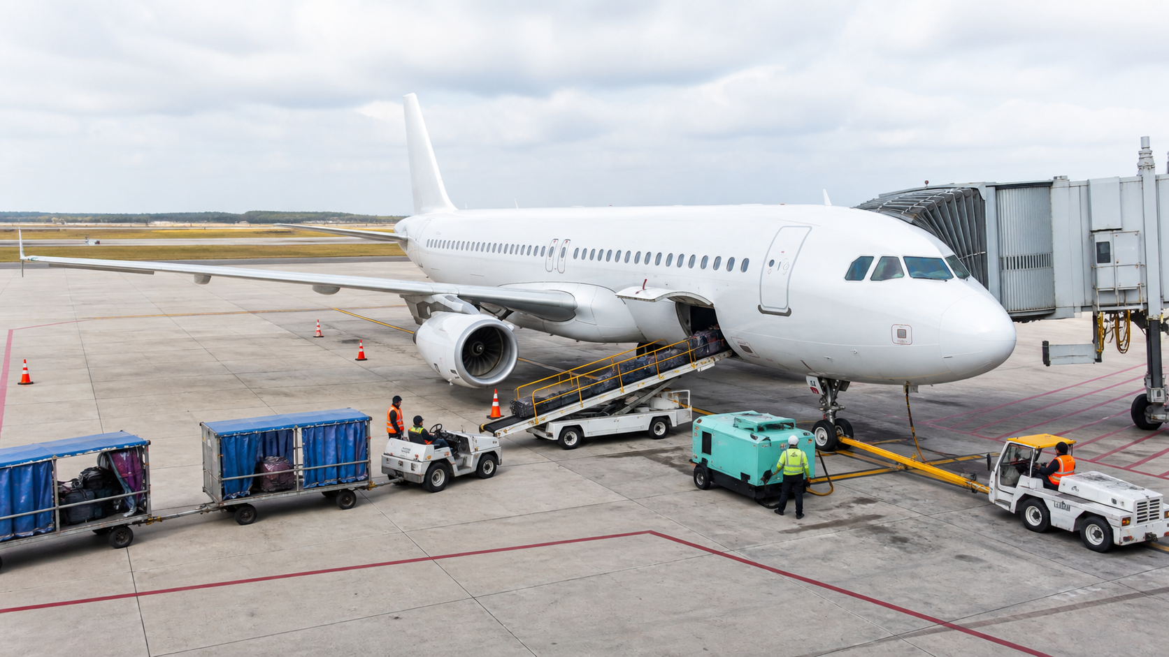 Generic aircraft turnaround with ground equipment
